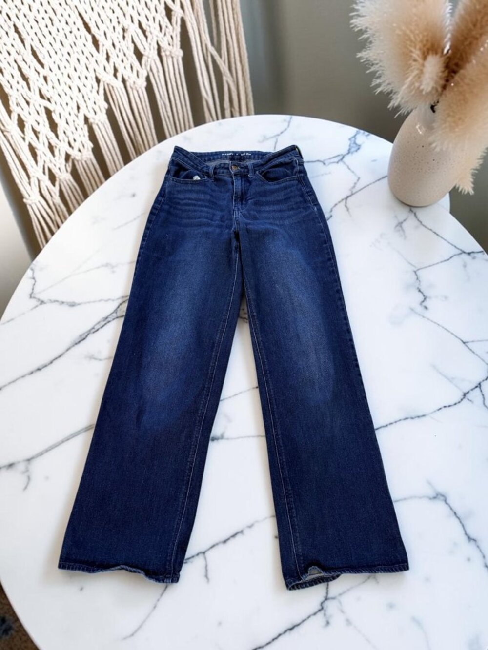 Old Navy High Rise Wow Wide Leg Jeans Size 2 Dark Wash River Shade - Picture 3 of 11